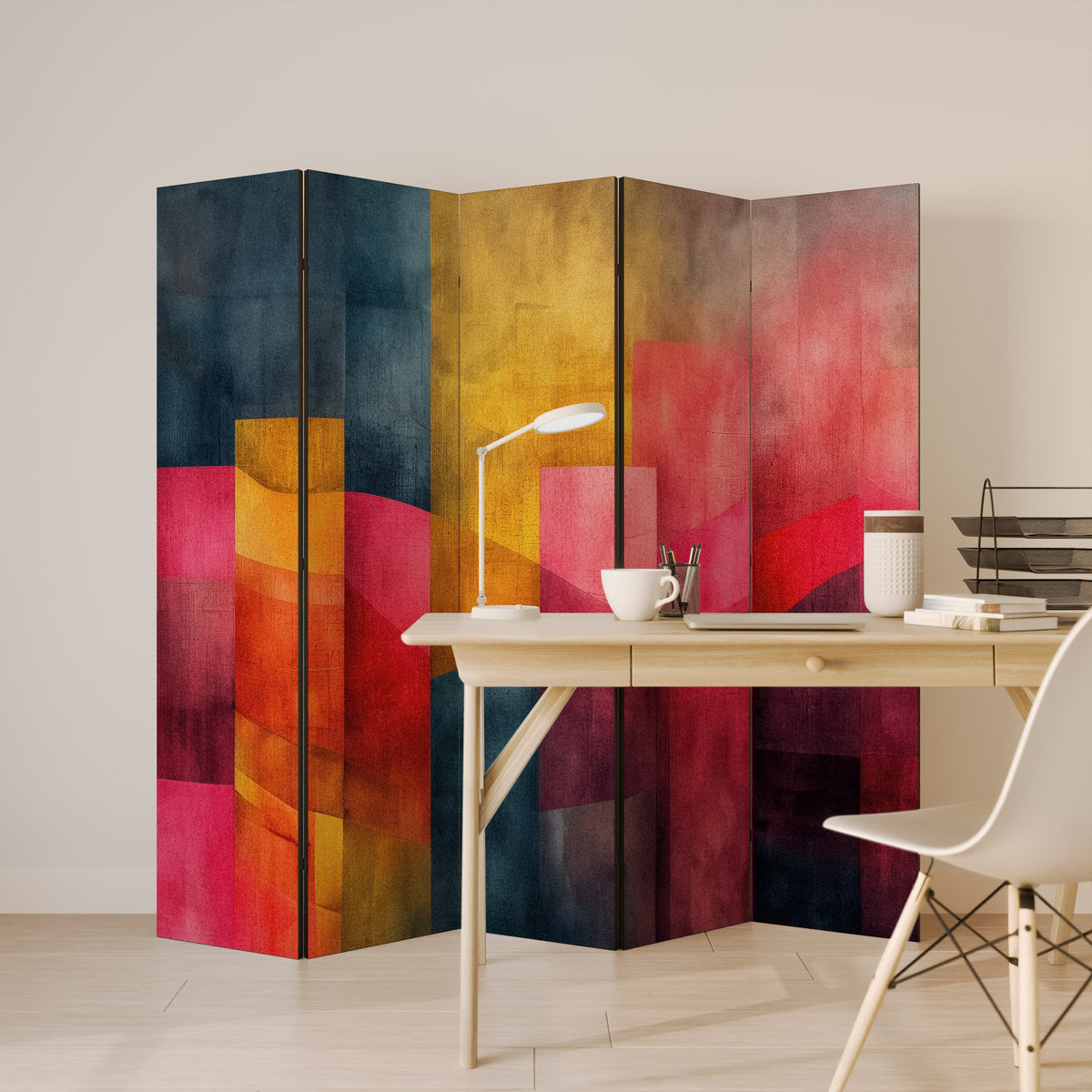COLORFUL SOUNDS Biombo de 5 paneles