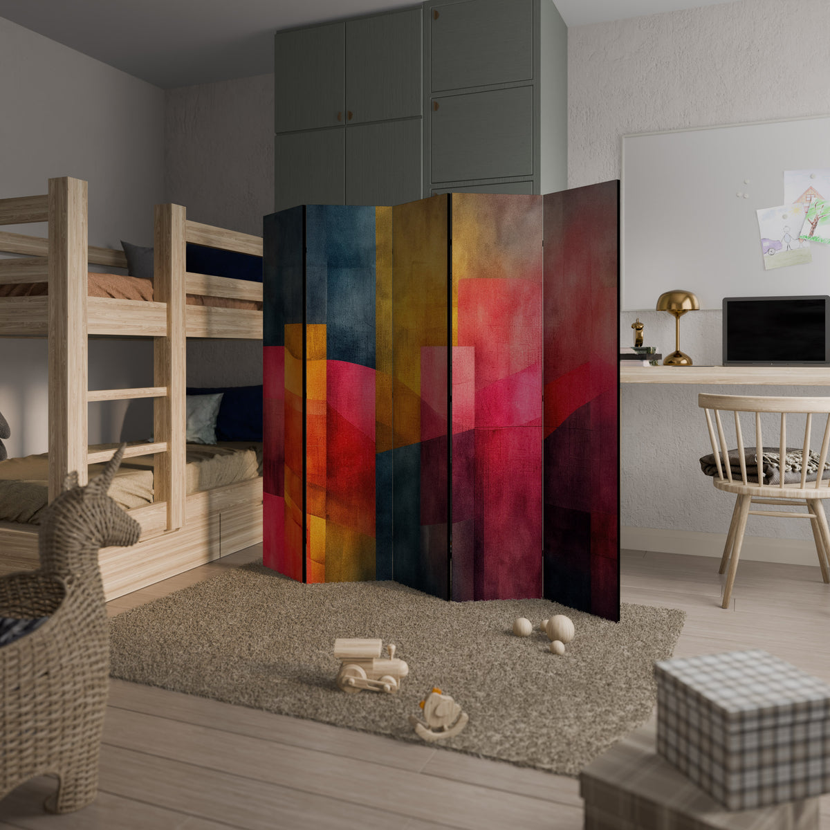 COLORFUL SOUNDS Biombo de 5 paneles