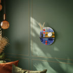 NIGHTFALL VIBRANCE Oval Art Shelf In Black Finish