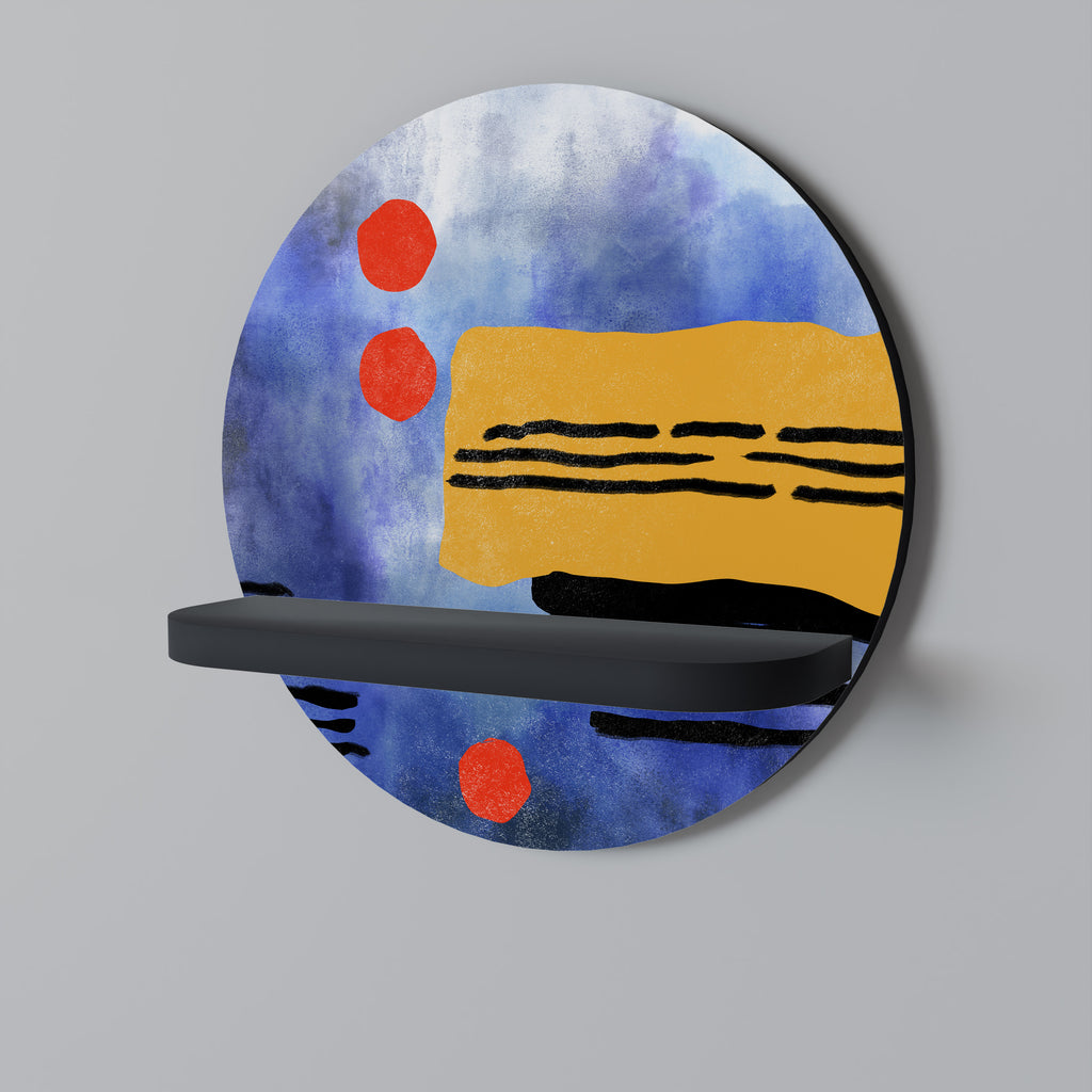 Estantería de arte redonda NIGHTFALL VIBRANCE con acabado negro