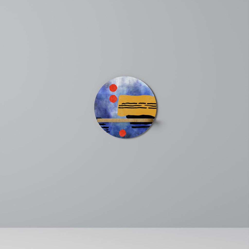 Estantería de arte redonda NIGHTFALL VIBRANCE con efecto roble