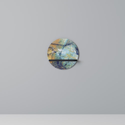 ABSTRACT THOUGHTS Round Art Shelf In Black Finish