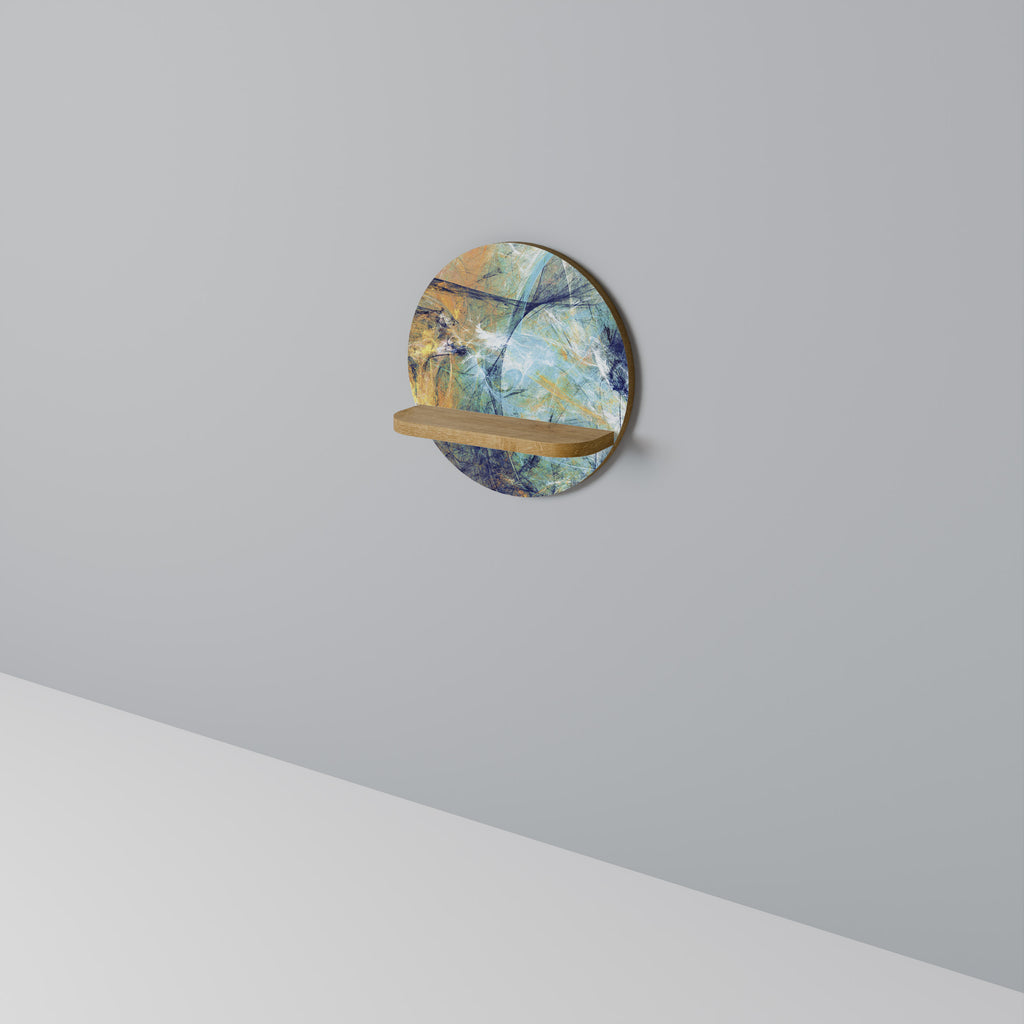 ABSTRACT THOUGHTS Round Art Shelf In Oak Effect