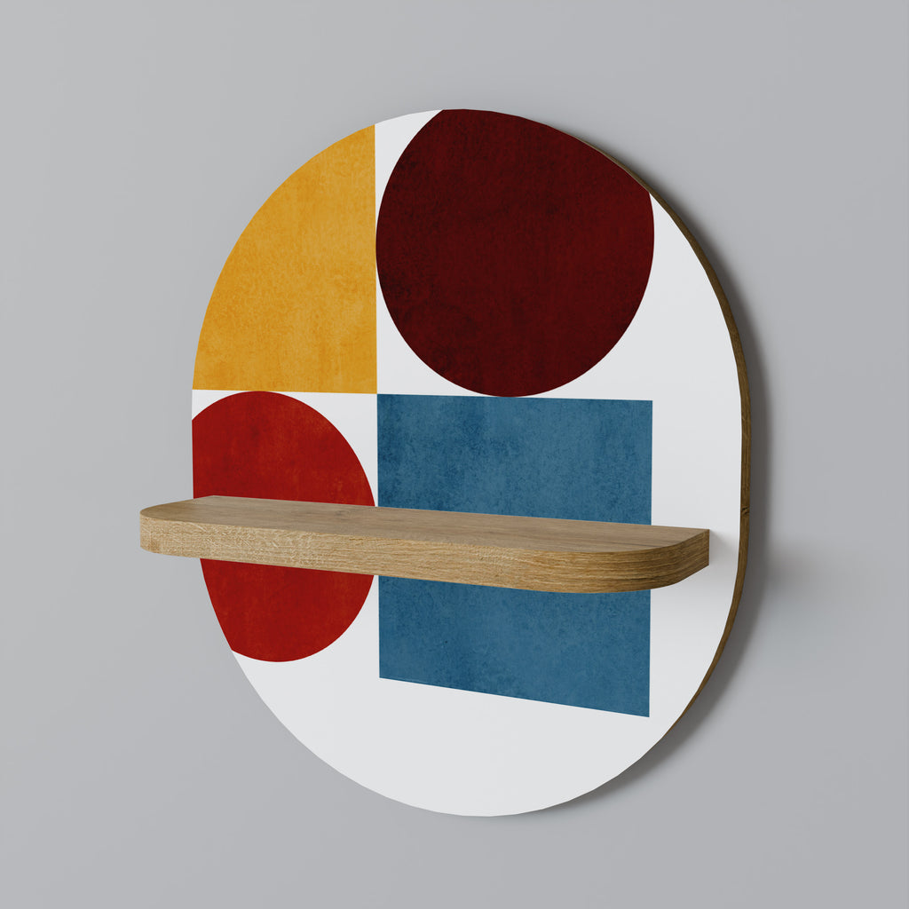 Estantería de arte ovalada con efecto roble ROMPECABEZAS GEOMÉTRICO