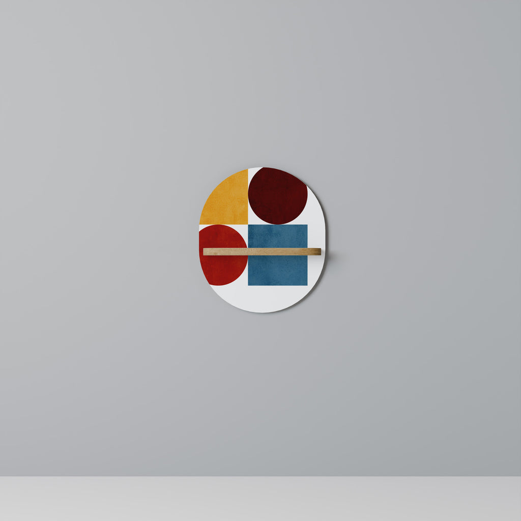 Estantería de arte ovalada con efecto roble ROMPECABEZAS GEOMÉTRICO