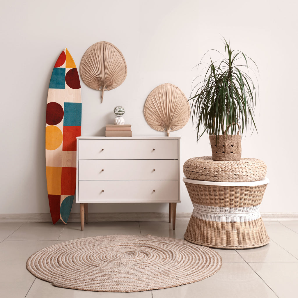 GEOMETRIC PUZZLE Panel decorativo de tabla de surf