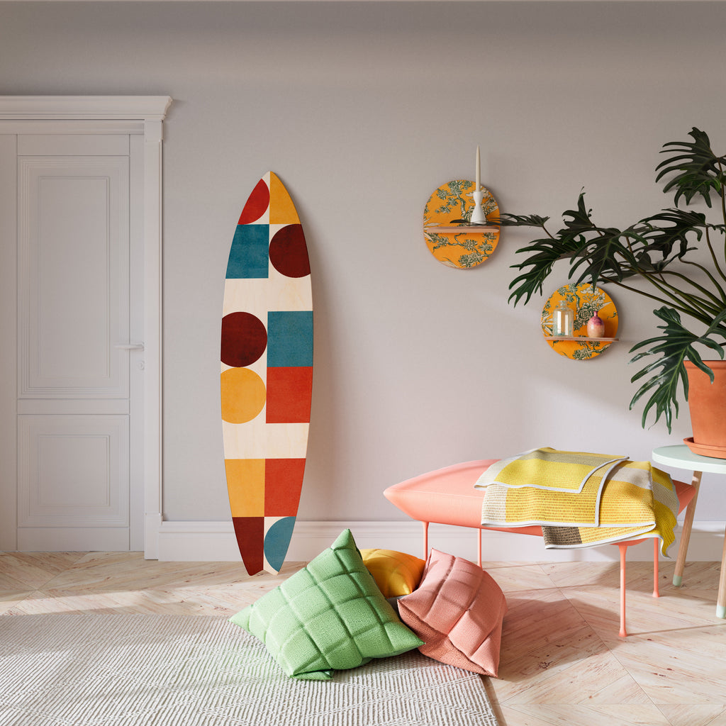 GEOMETRIC PUZZLE Panel decorativo de tabla de surf