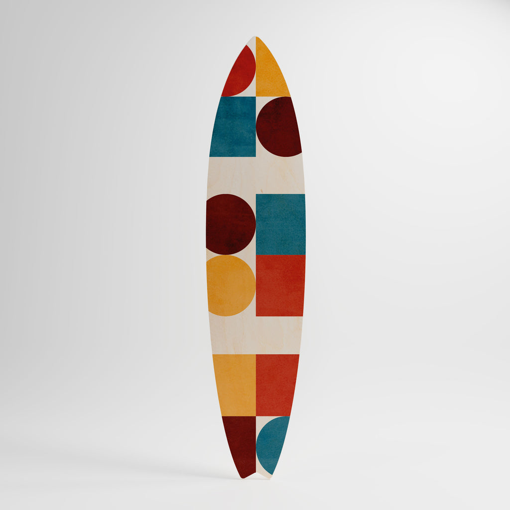 GEOMETRIC PUZZLE Panel decorativo de tabla de surf