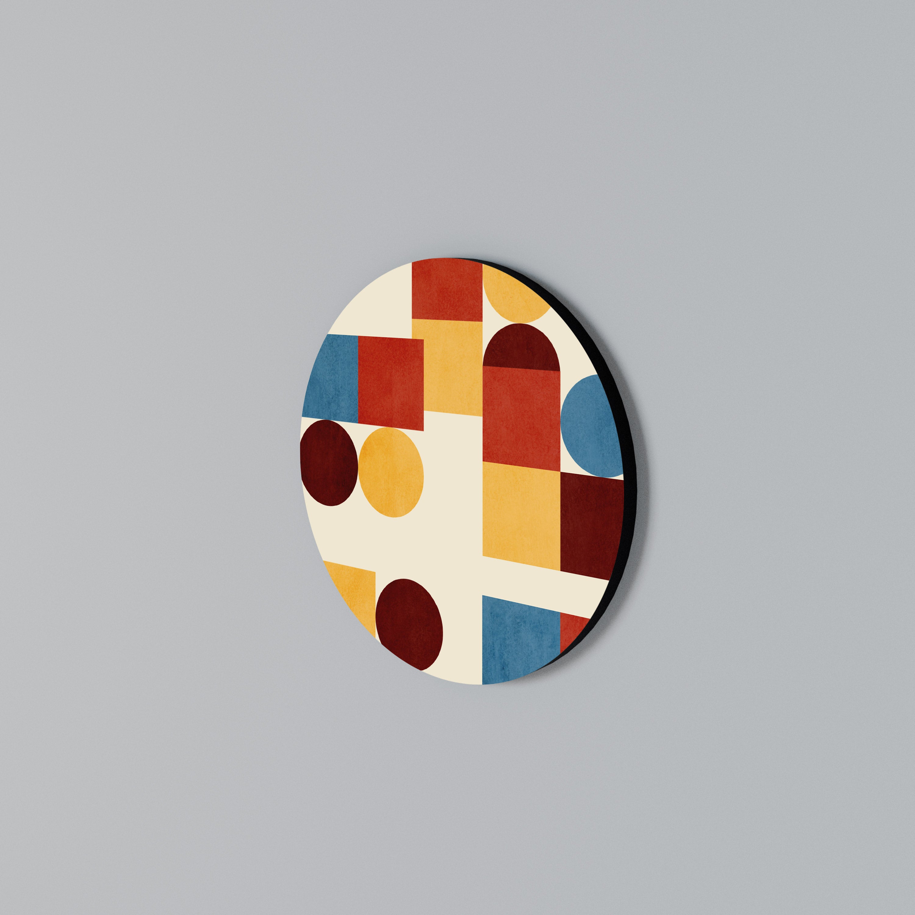 GEOMETRIC PUZZLE Round Wall Art
