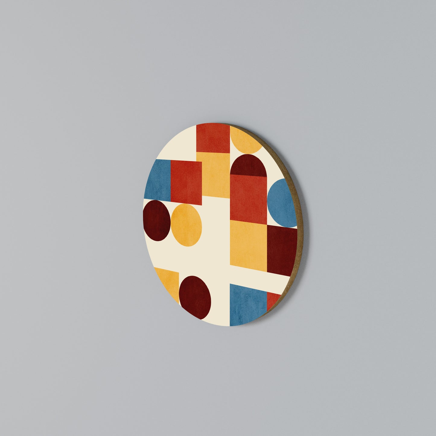GEOMETRIC PUZZLE Arte de pared redondo