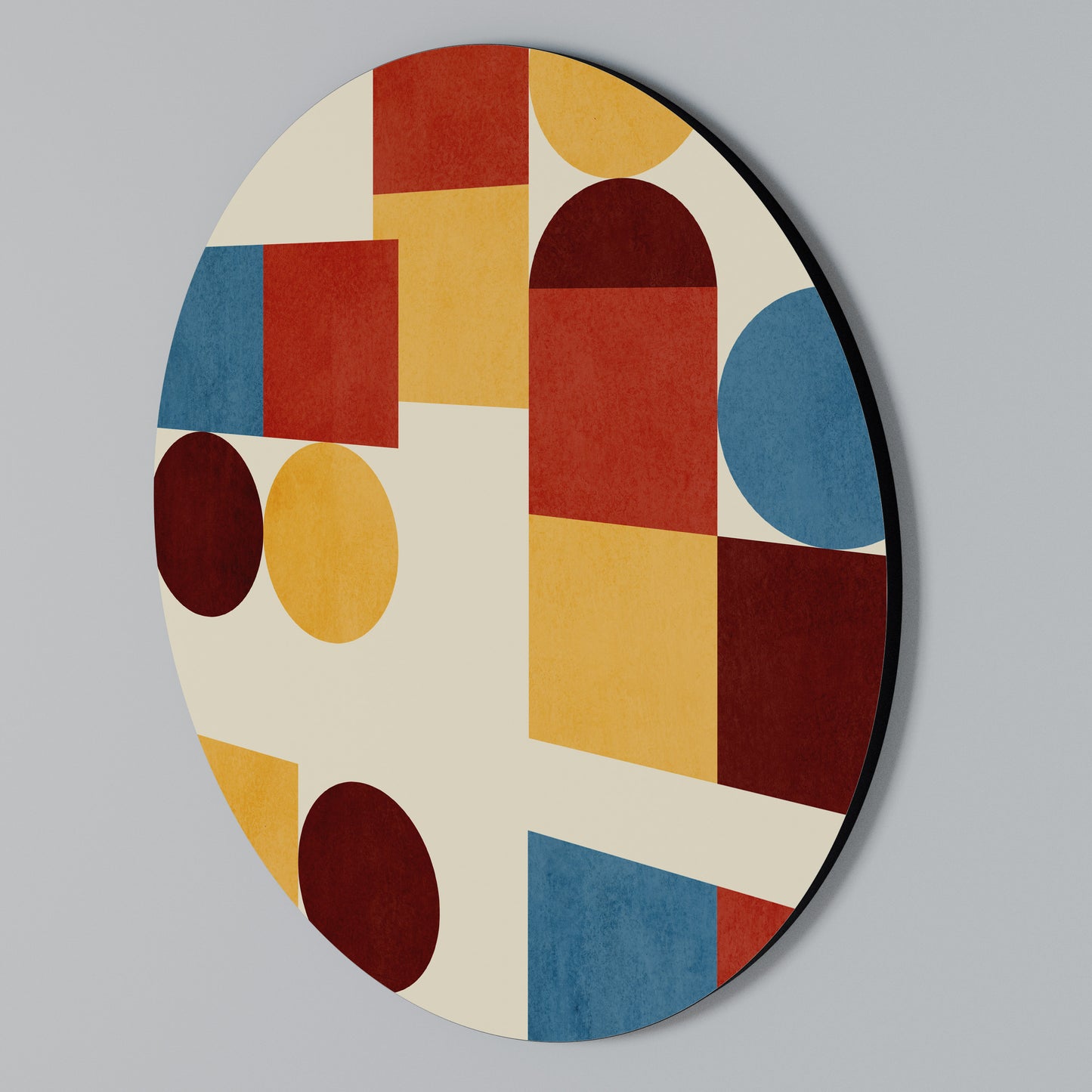 GEOMETRIC PUZZLE Arte de pared redondo