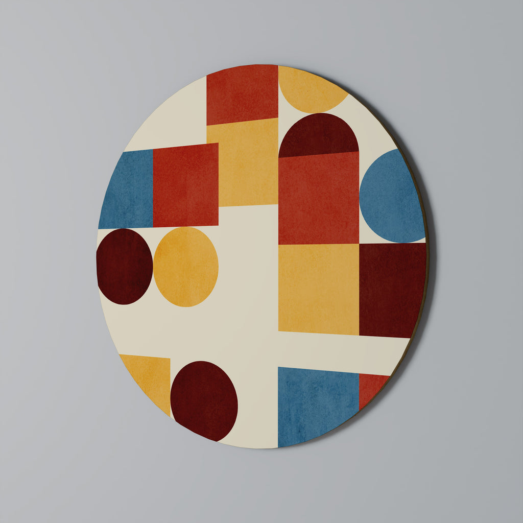 GEOMETRIC PUZZLE Round Wall Art