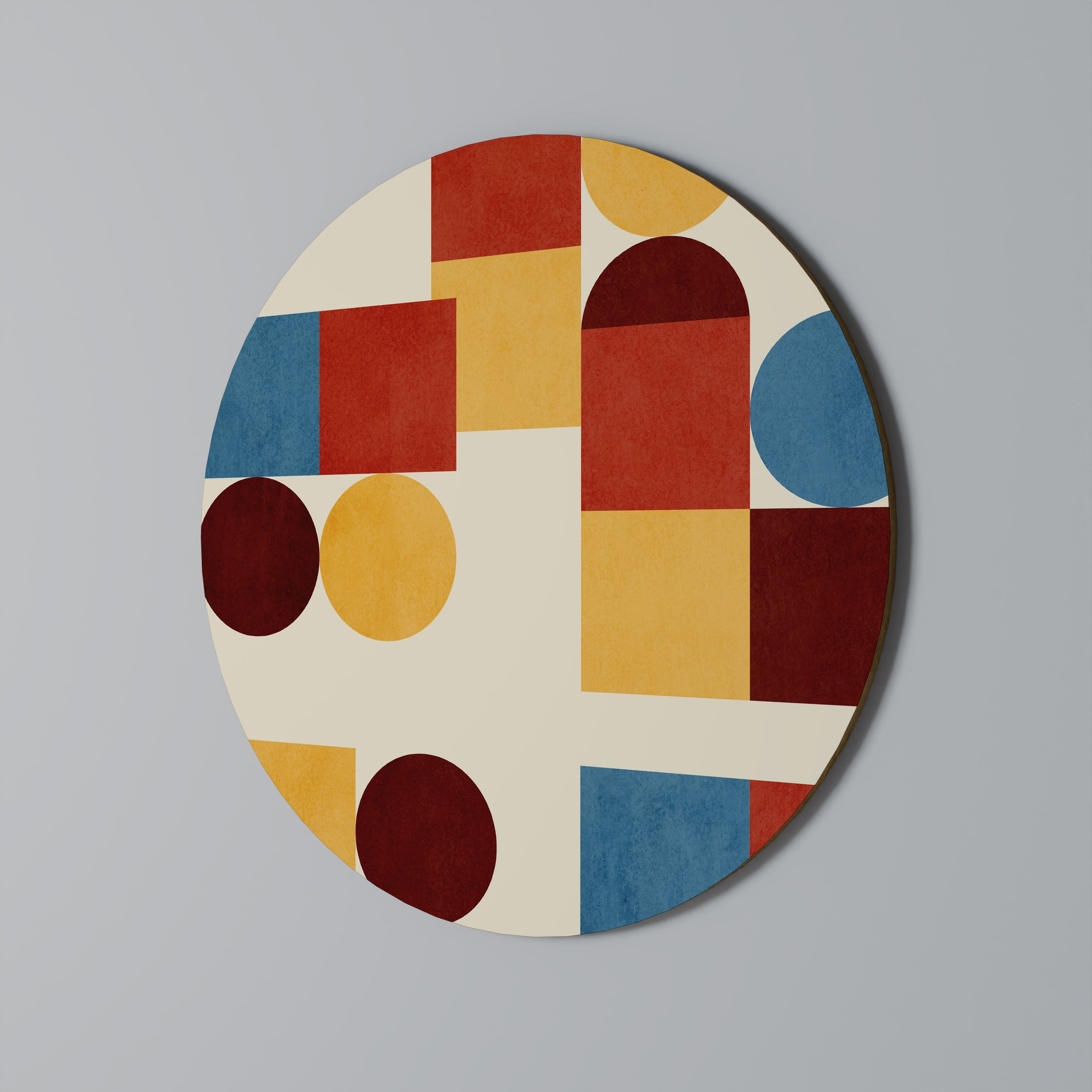 GEOMETRIC PUZZLE Round Wall Art