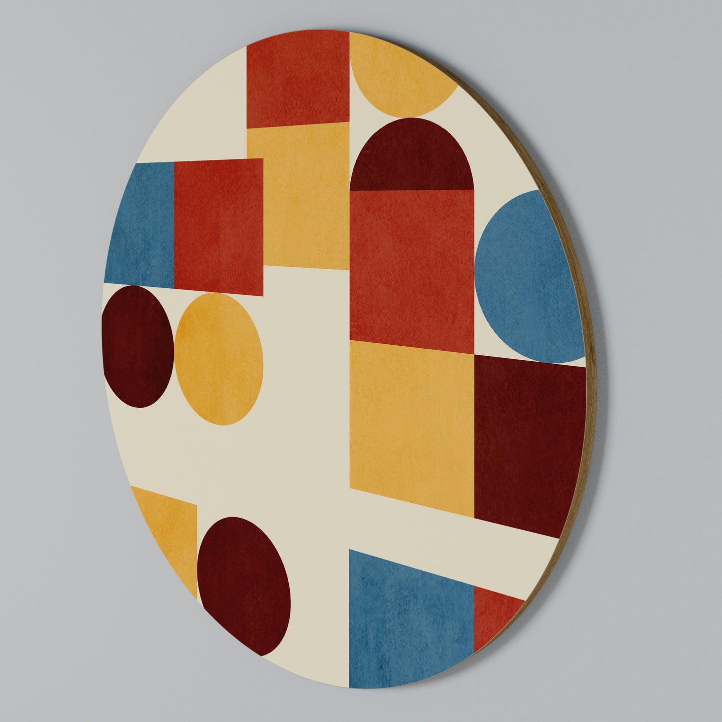 GEOMETRIC PUZZLE Arte de pared redondo