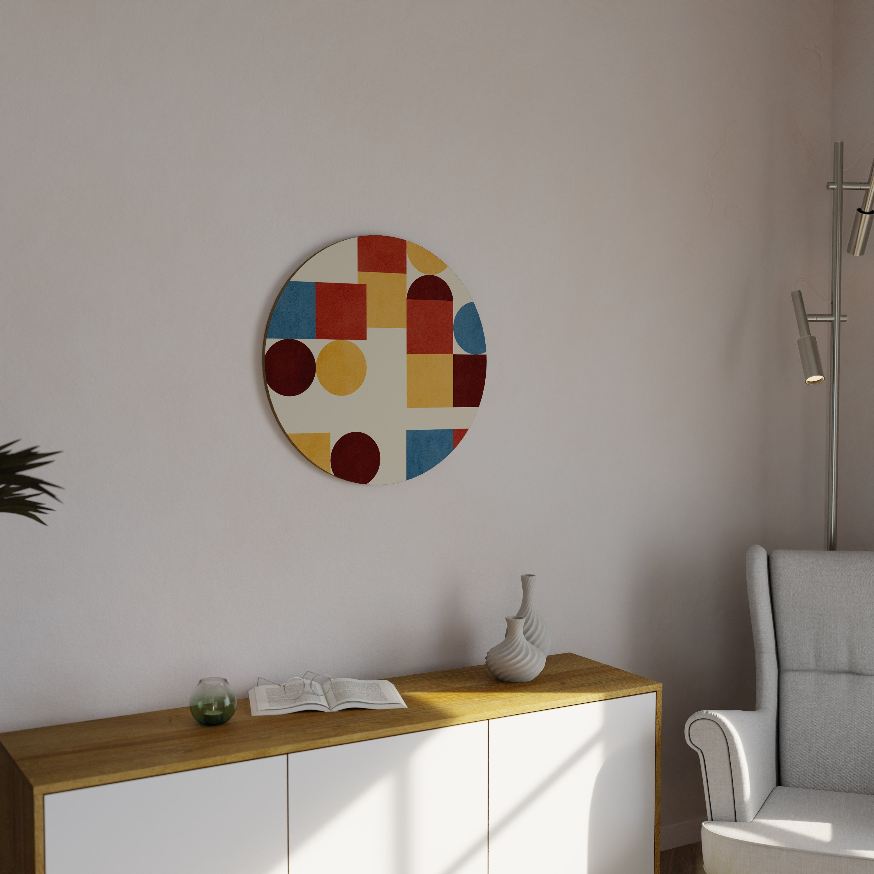 GEOMETRIC PUZZLE Round Wall Art