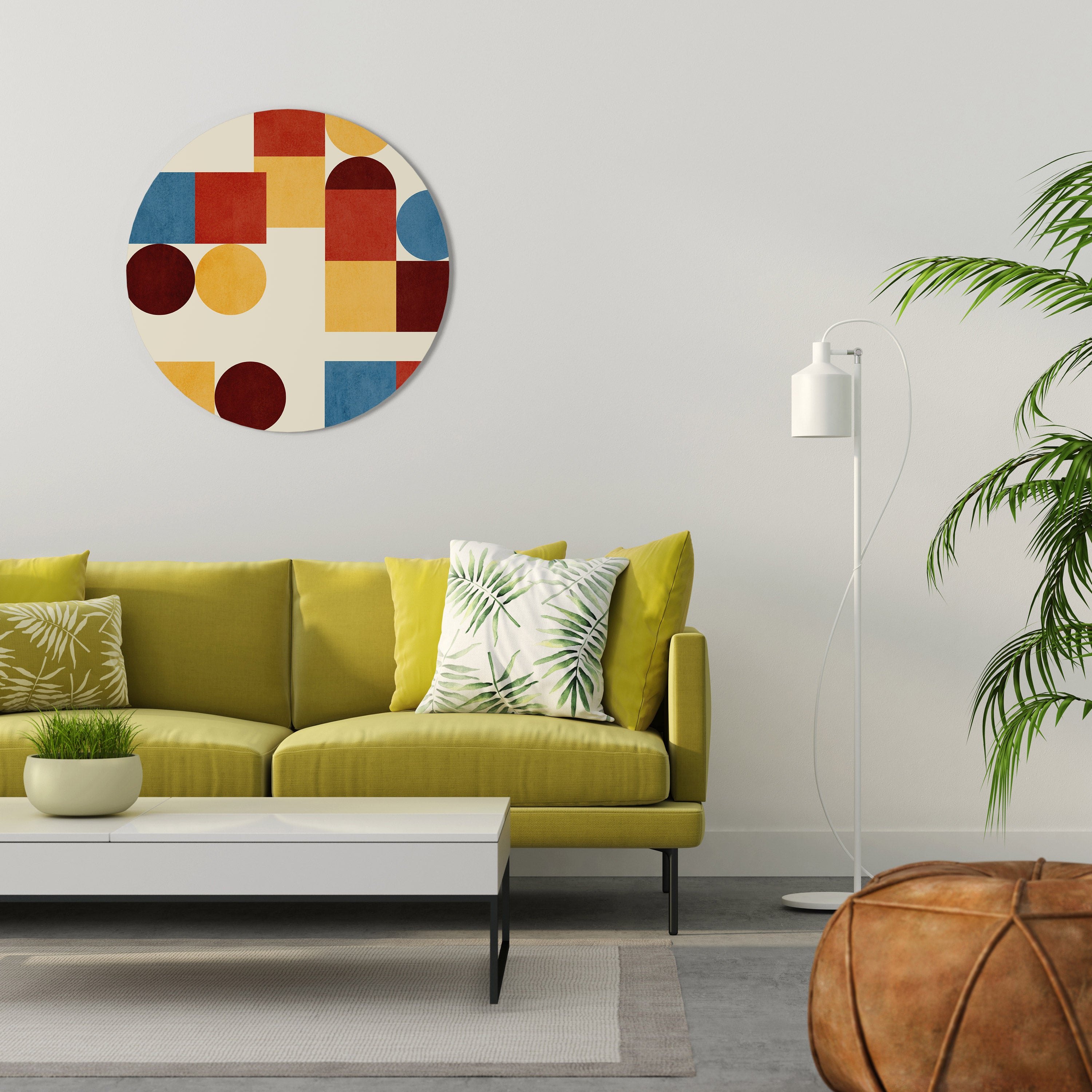GEOMETRIC PUZZLE Round Wall Art