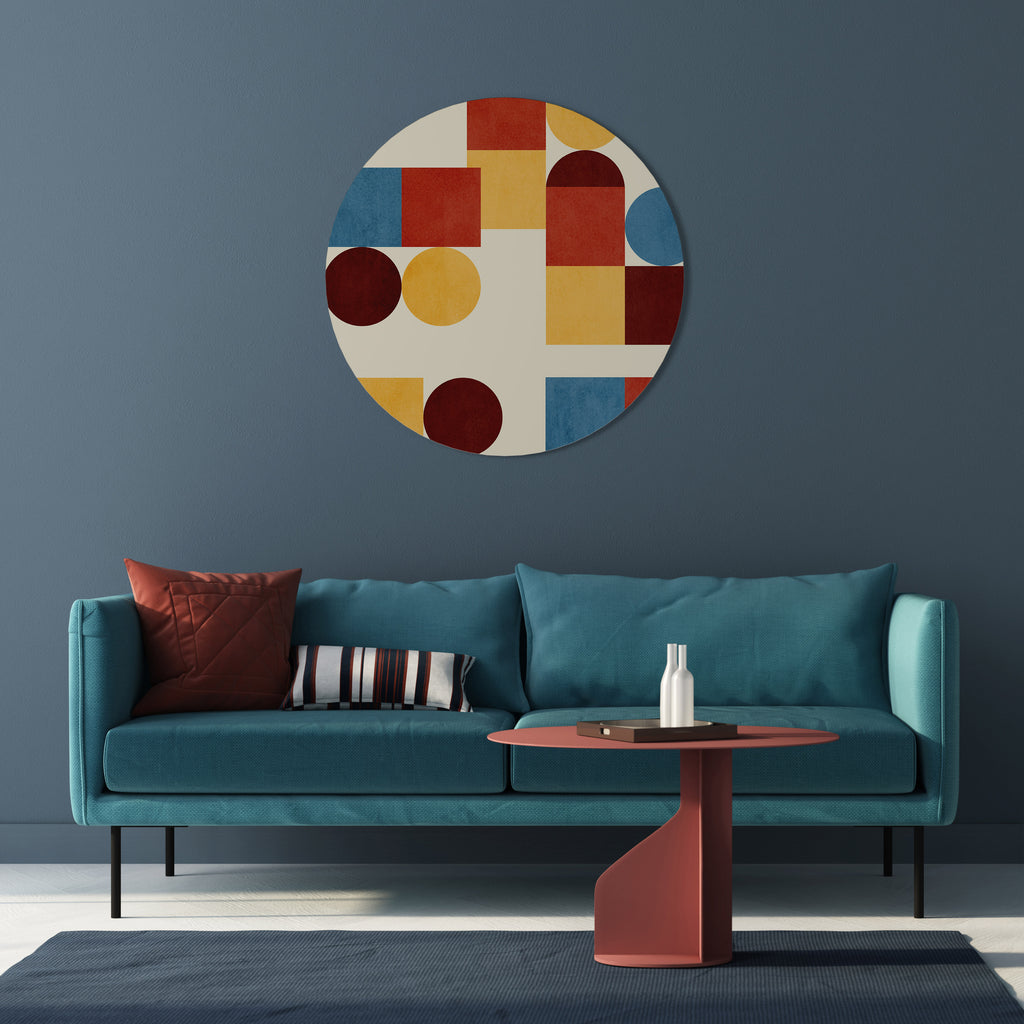 GEOMETRIC PUZZLE Round Wall Art