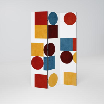 GEOMETRIC PUZZLE Biombo de 3 paneles