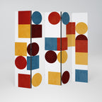 GEOMETRIC PUZZLE Biombo Decorativo de 5 Paneles