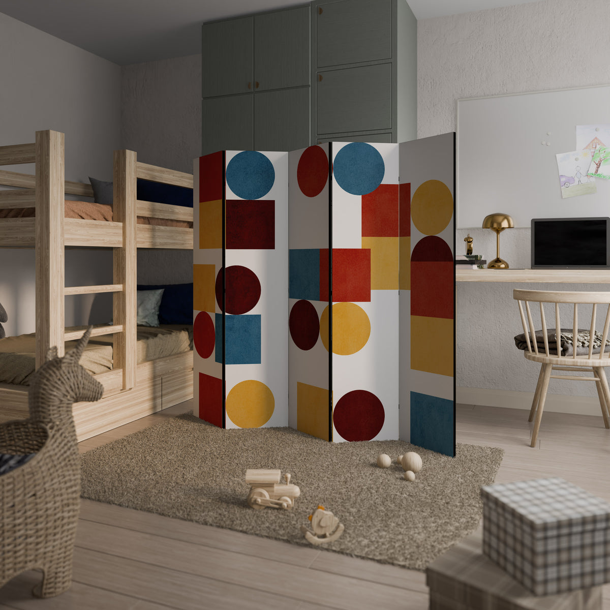 GEOMETRIC PUZZLE Biombo de 5 paneles