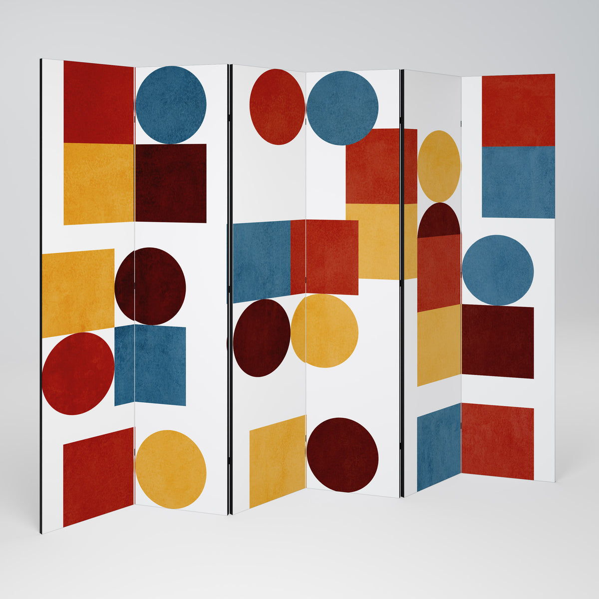 GEOMETRIC PUZZLE Biombo de 6 paneles