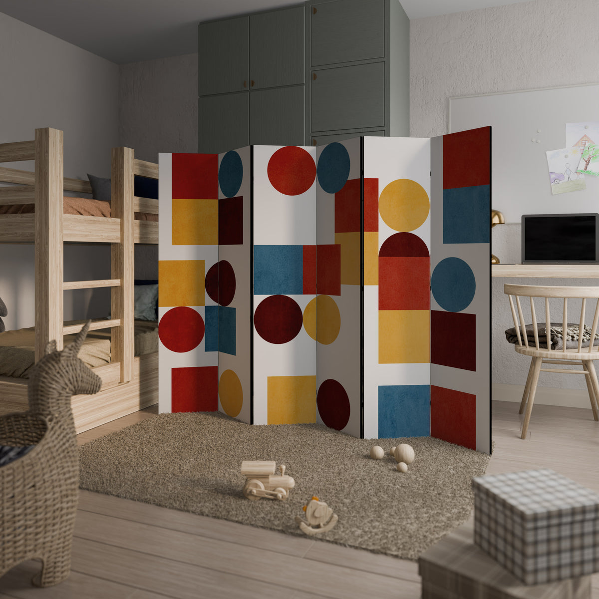 GEOMETRIC PUZZLE Biombo de 6 paneles