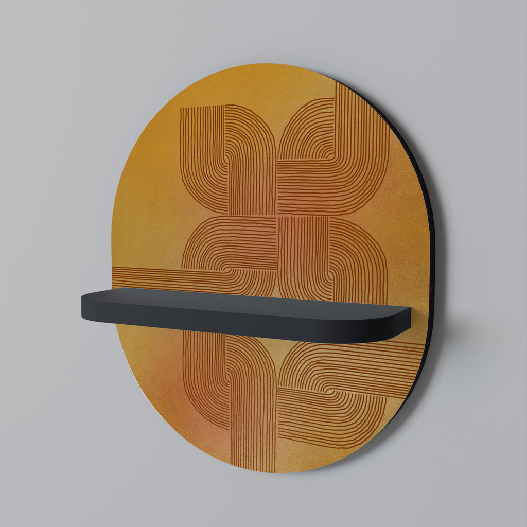 FORTALECIENDO LA RELACIÓN Estantería de arte ovalada en acabado negro