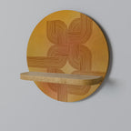 STRENGTHENING RELATION Estante Redondo Decorativo en Efecto Roble