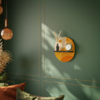 ORANGE ARRANGEMENT Oval Art Shelf In Black Finish