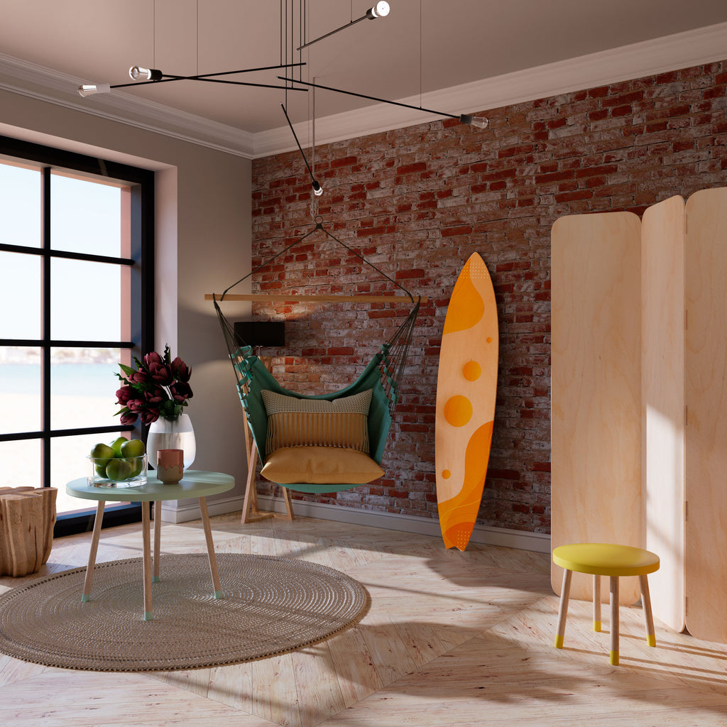 ORANGE ARRANGEMENT Panel decorativo de tabla de surf