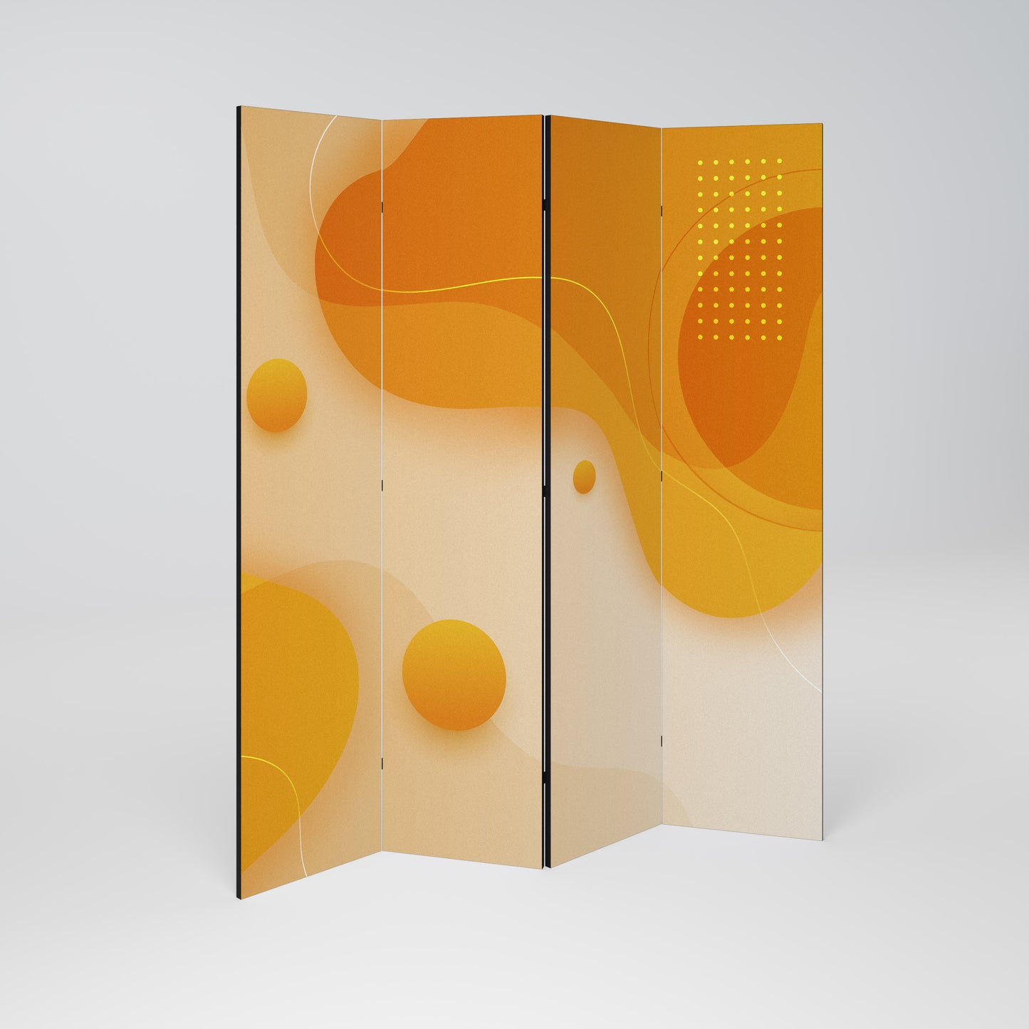 ORANGE ARRANGEMENT Biombo de 4 paneles