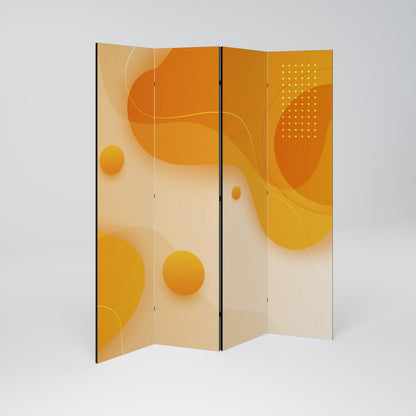 ORANGE ARRANGEMENT Biombo de 4 paneles