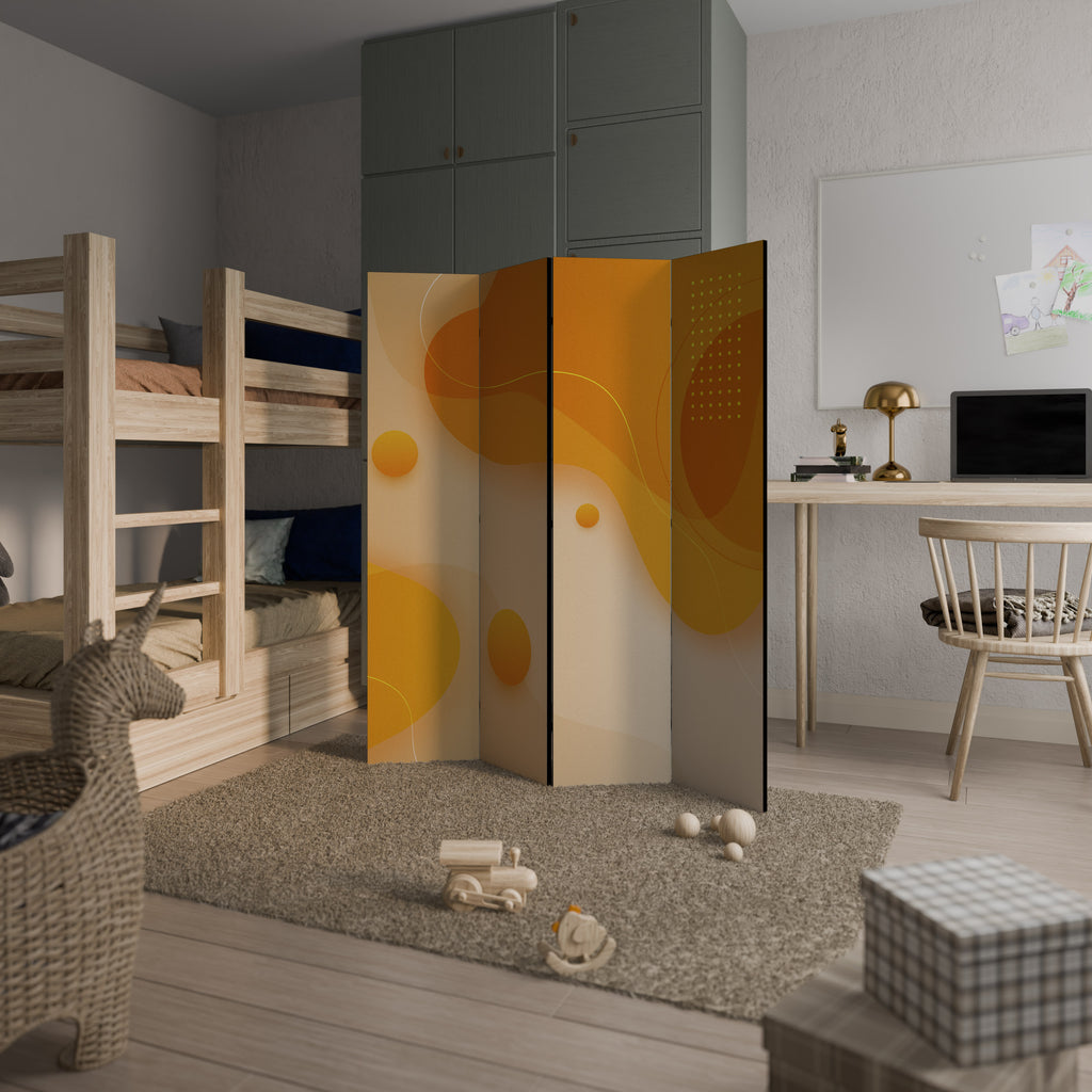 ORANGE ARRANGEMENT 4-Panel Room Divider