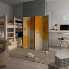 ORANGE ARRANGEMENT Decorative 4-Panel Room Divider