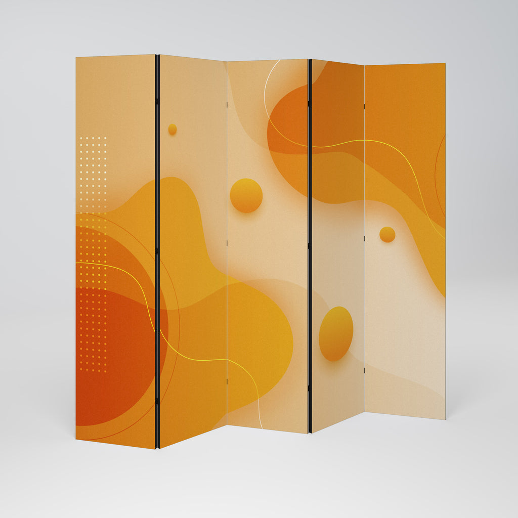 ORANGE ARRANGEMENT Decorative 5-Panel Room Divider