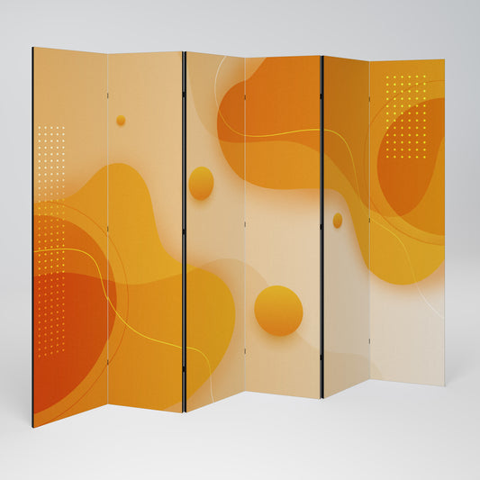 ORANGE ARRANGEMENT Biombo de 6 paneles
