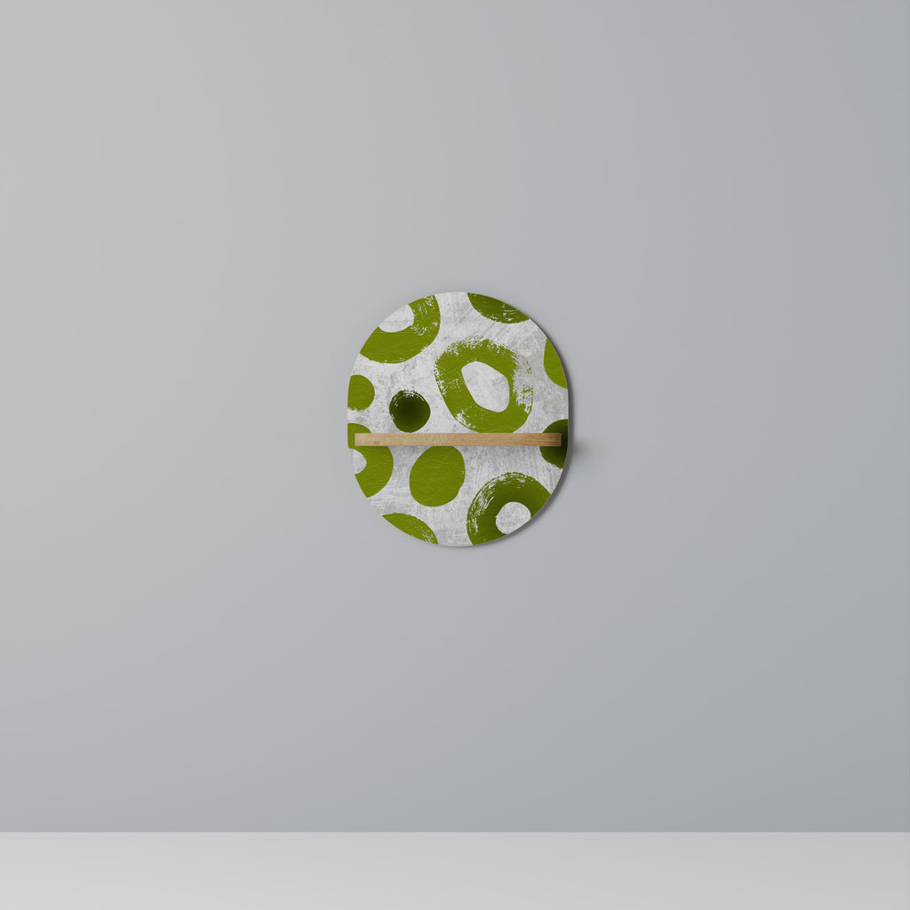 Estantería de arte ovalada GREEN RHAPSODY con efecto roble