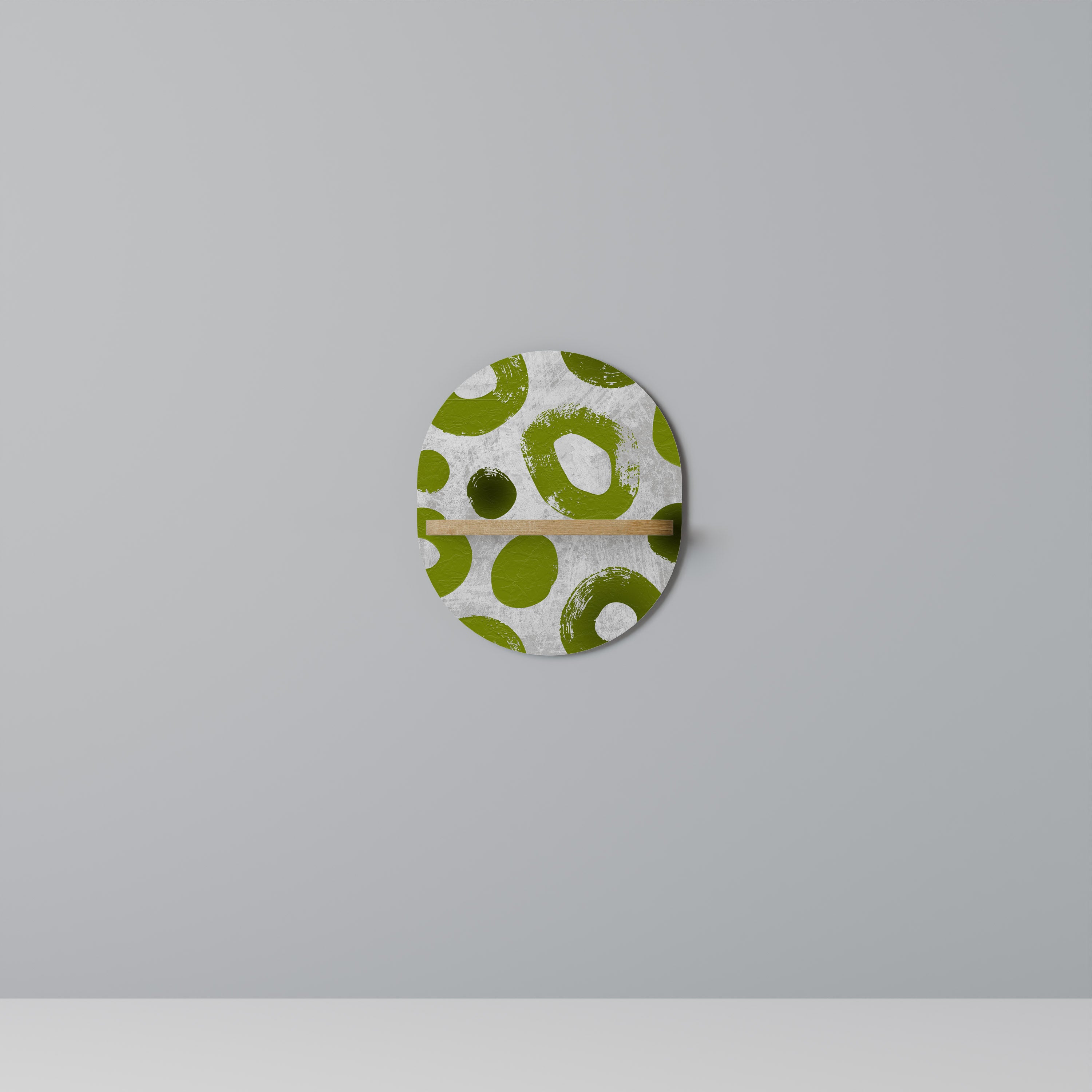 Estantería de arte ovalada GREEN RHAPSODY con efecto roble