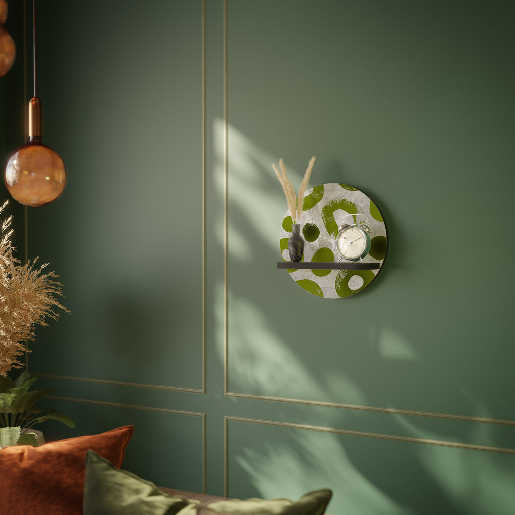 Estantería de arte redonda GREEN RHAPSODY con acabado negro