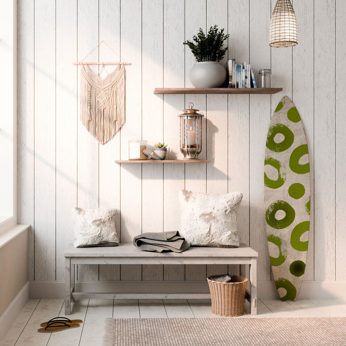 GREEN RHAPSODY Panel decorativo de tabla de surf