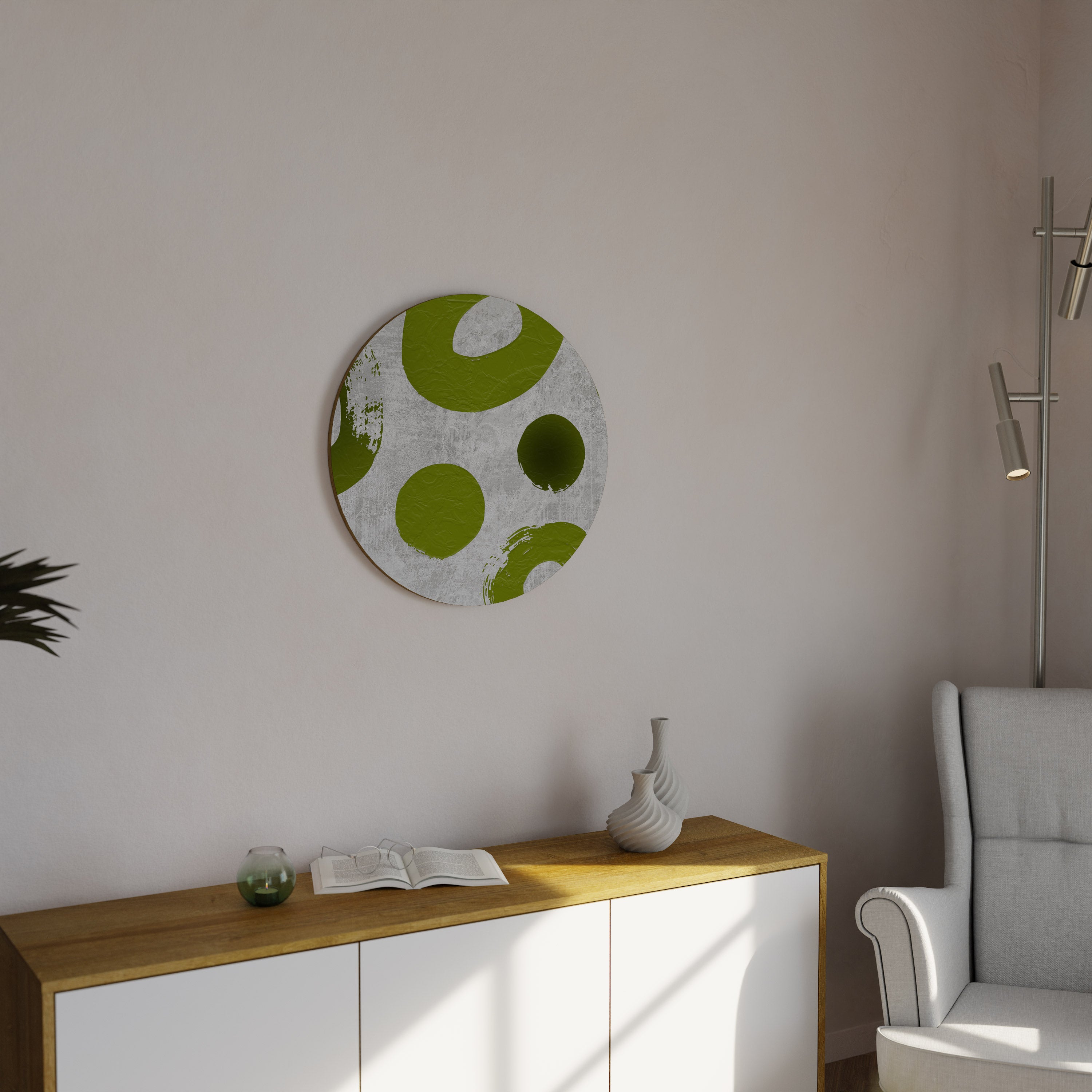 GREEN RHAPSODY Round Wall Art