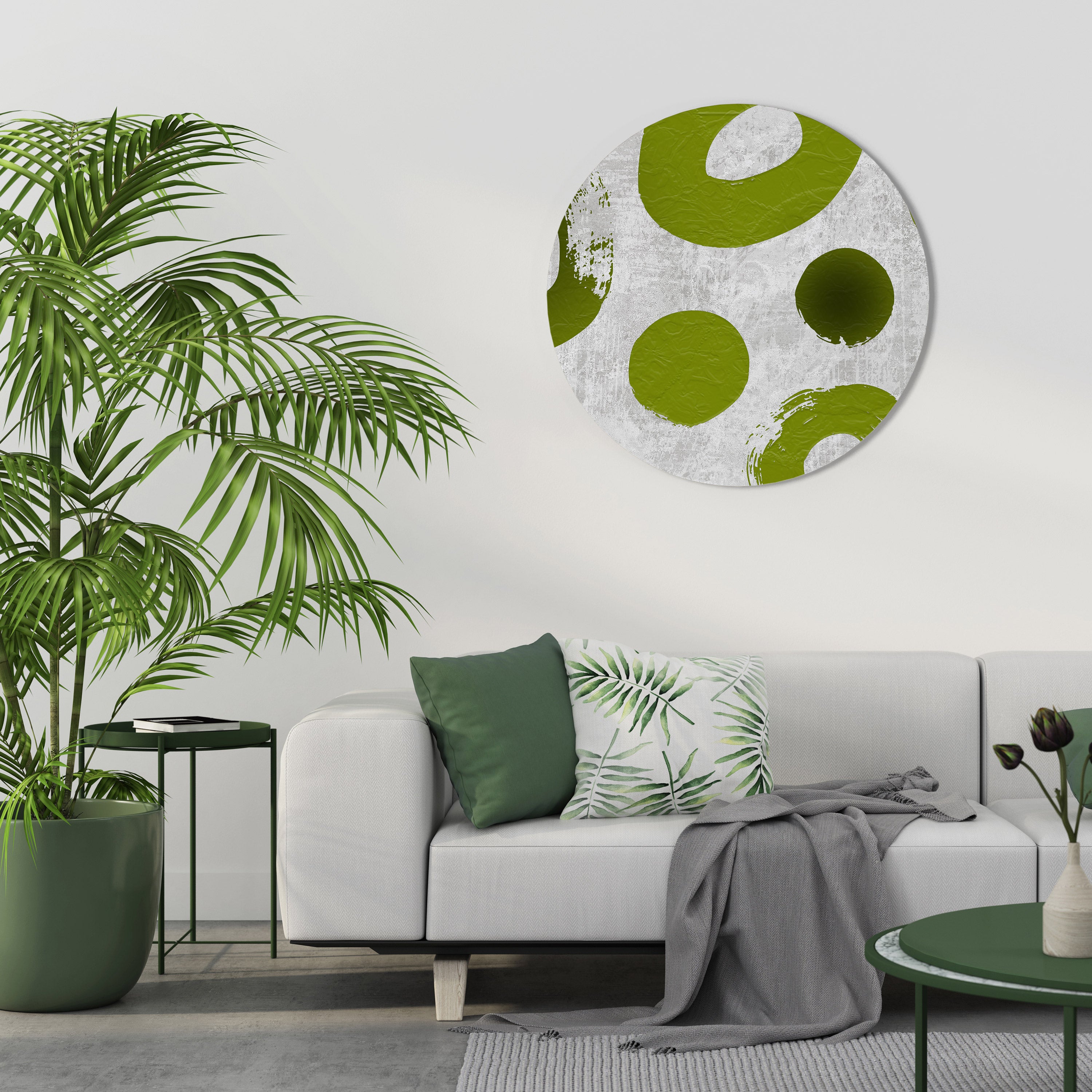 GREEN RHAPSODY Round Wall Art