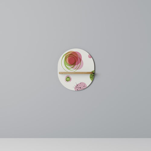 COLORFUL COSMOS Estante Ovalado Decorativo en Efecto Roble