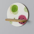 COLORFUL COSMOS Estante Redondo Decorativo en Efecto Roble