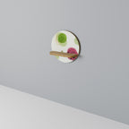 COLORFUL COSMOS Estante Redondo Decorativo en Efecto Roble