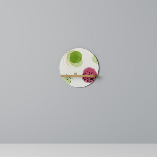 COLORFUL COSMOS Estante Redondo Decorativo en Efecto Roble