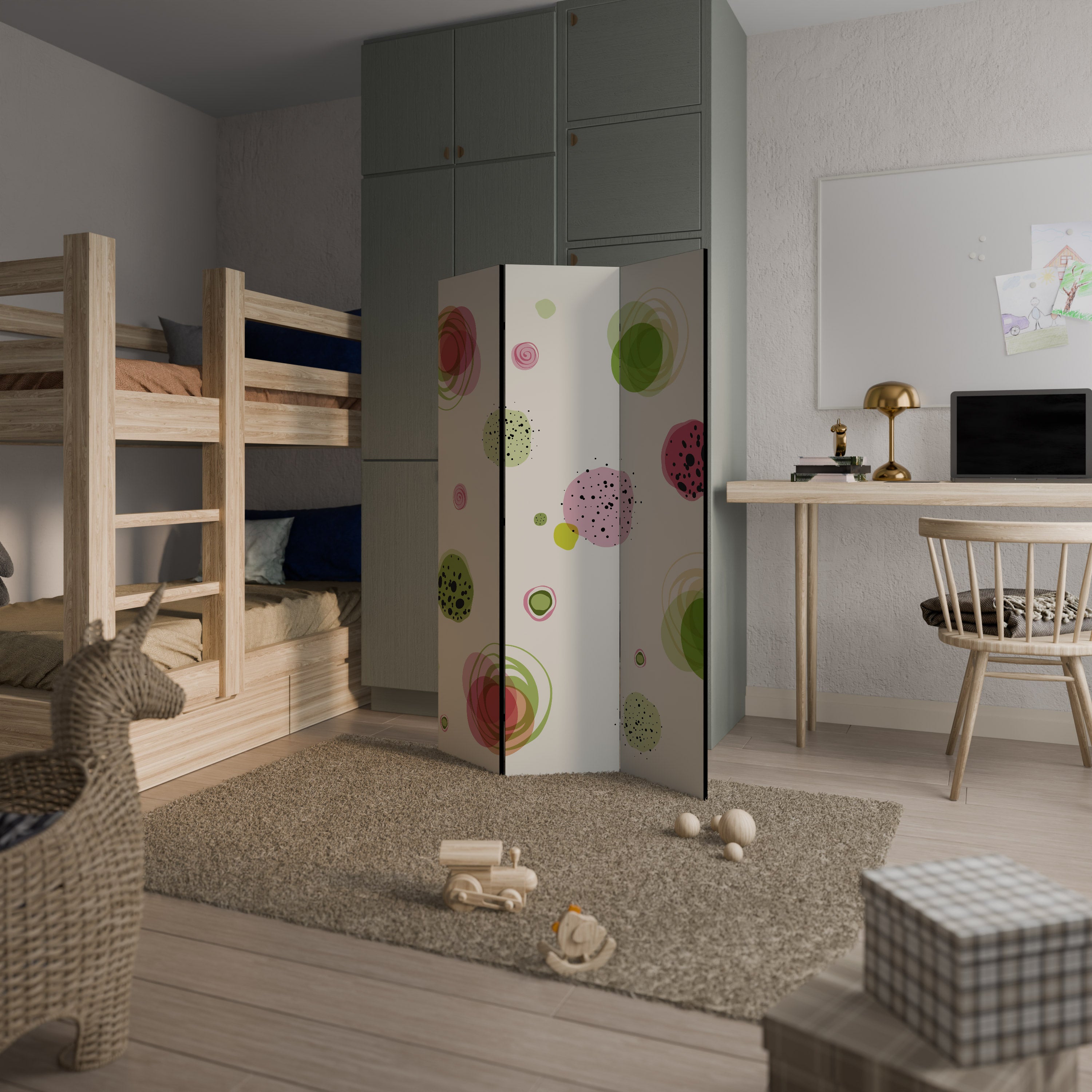 COLORFUL COSMOS Decorative 3-Panel Room Divider