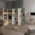 COLORFUL COSMOS Biombo Decorativo de 4 Paneles