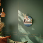 TWO HALVES Estante Ovalado Decorativo en Acabado Negro