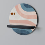 TWO HALVES Estante Redondo Decorativo en Acabado Negro